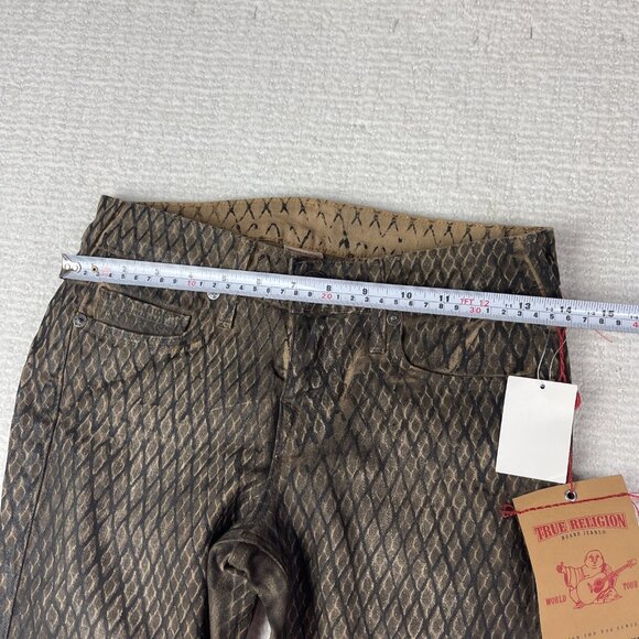 TRUE RELIGION JEANS Halle Mojave Lonestar Snakeskin Brown Slim Skinny 25 - Picture 13 of 16